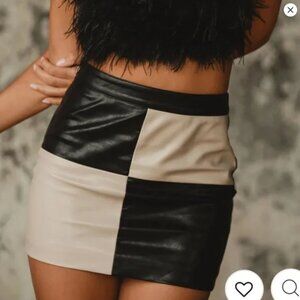 12th Tribe Harley Black Colorblock Mini Skirt, Size S, NWT